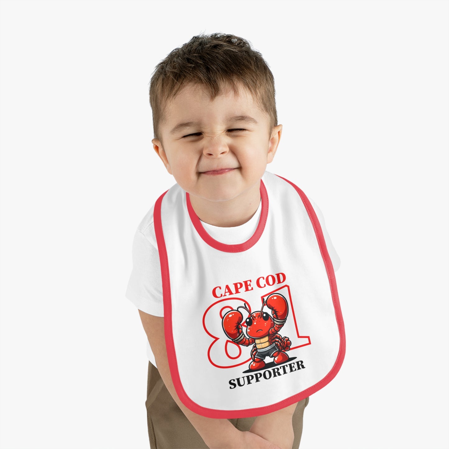 Cape Cod Supporter Baby Bib - Cute Lobster Design for First Time Diners