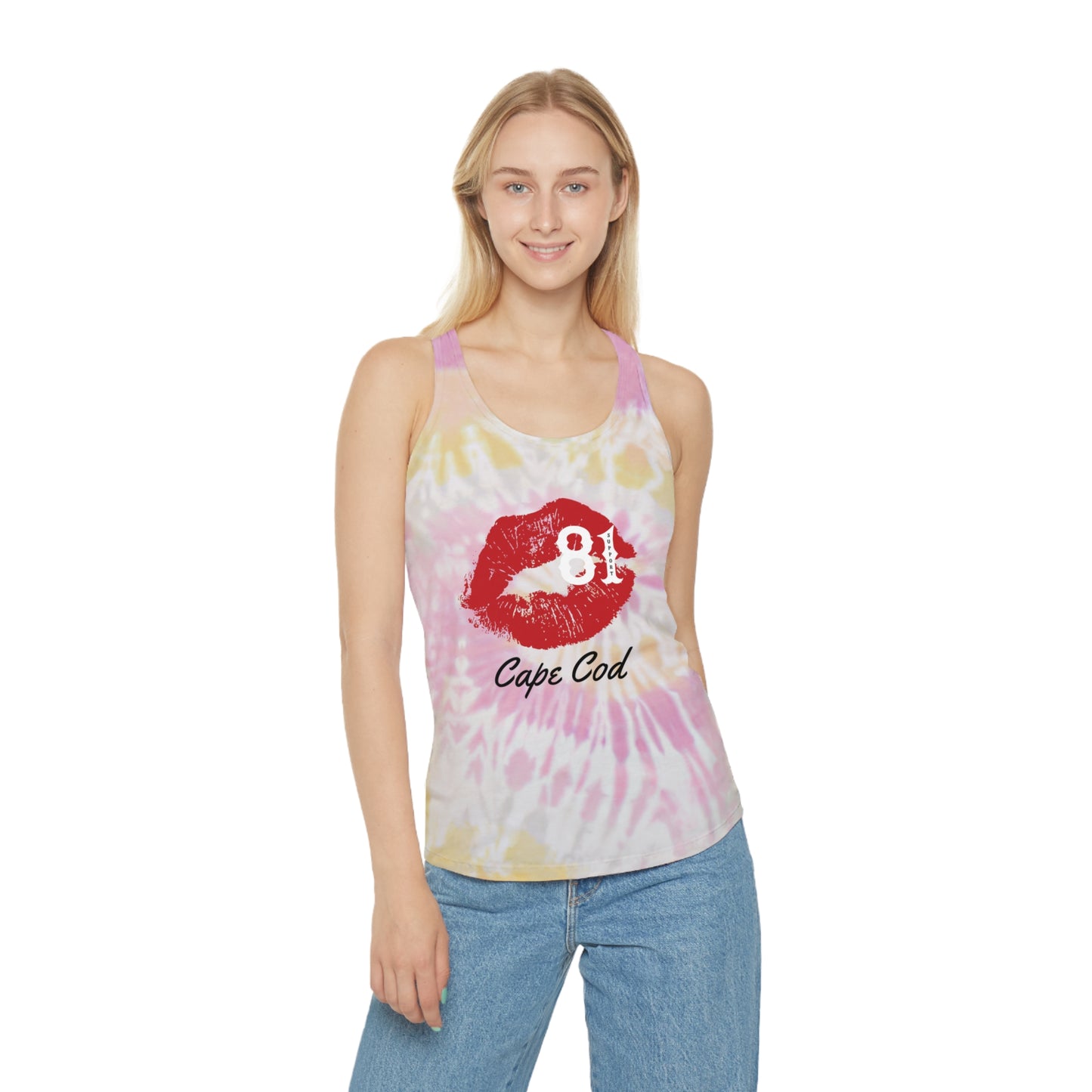 Support 81 Cape Cod Kiss Tie Dye Racerback Tank Top