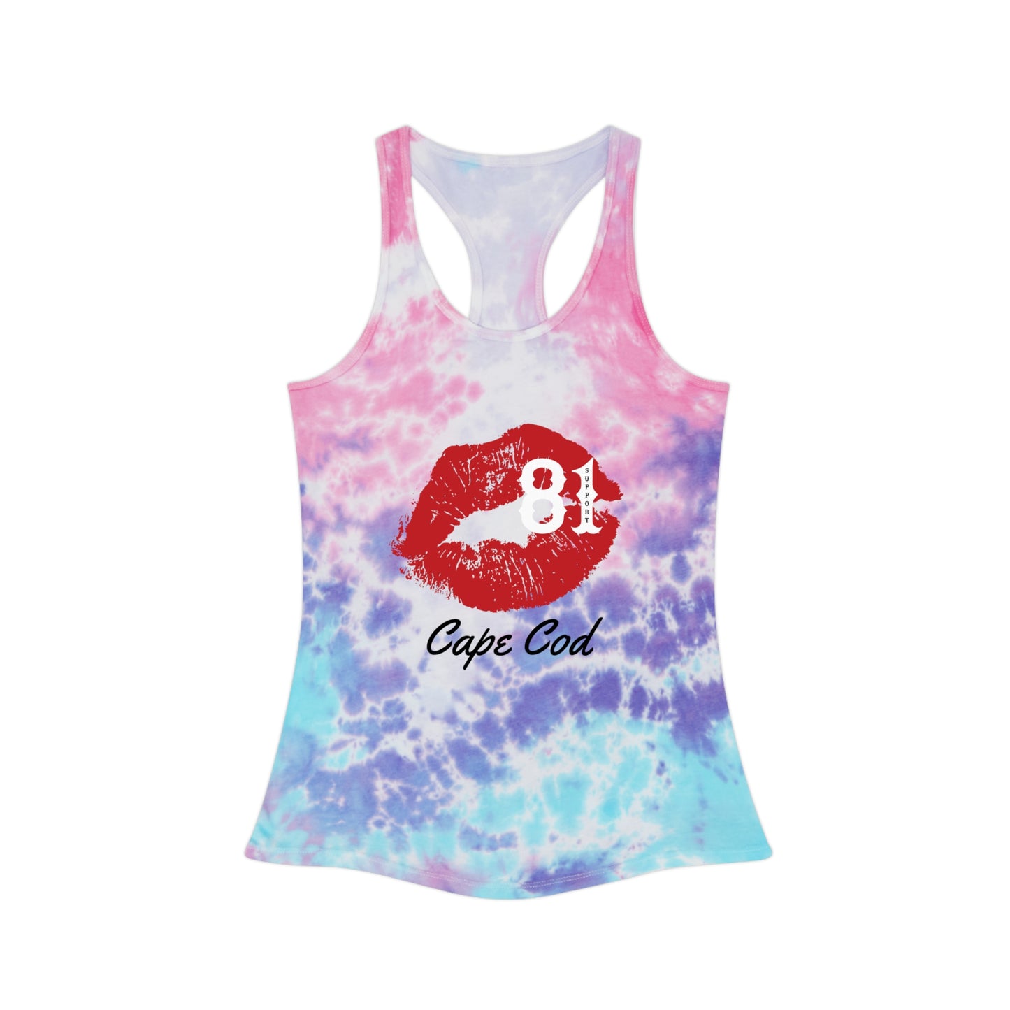 Support 81 Cape Cod Kiss Tie Dye Racerback Tank Top