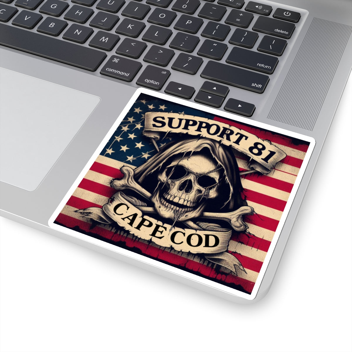 Support 81 Cape Cod American Skull & Bones Sticker