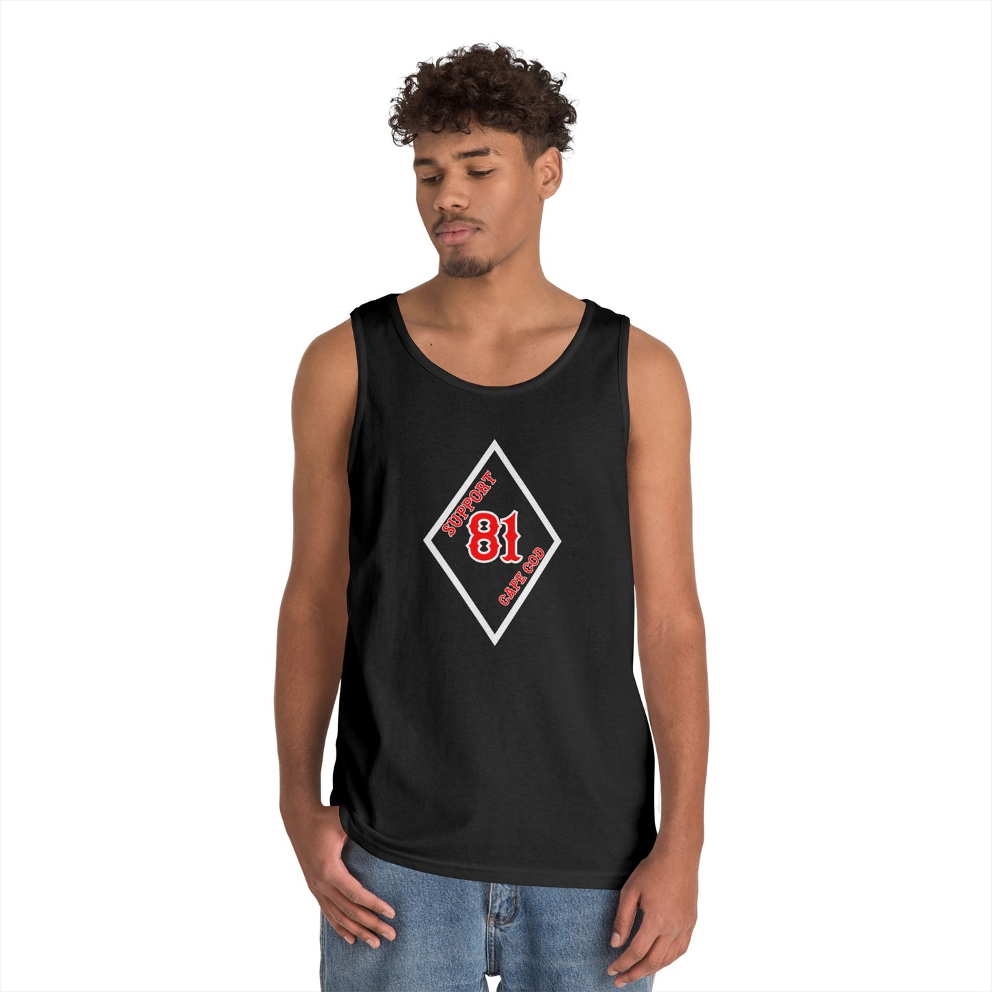 Black 81 Cape Support Diamond Tank Top