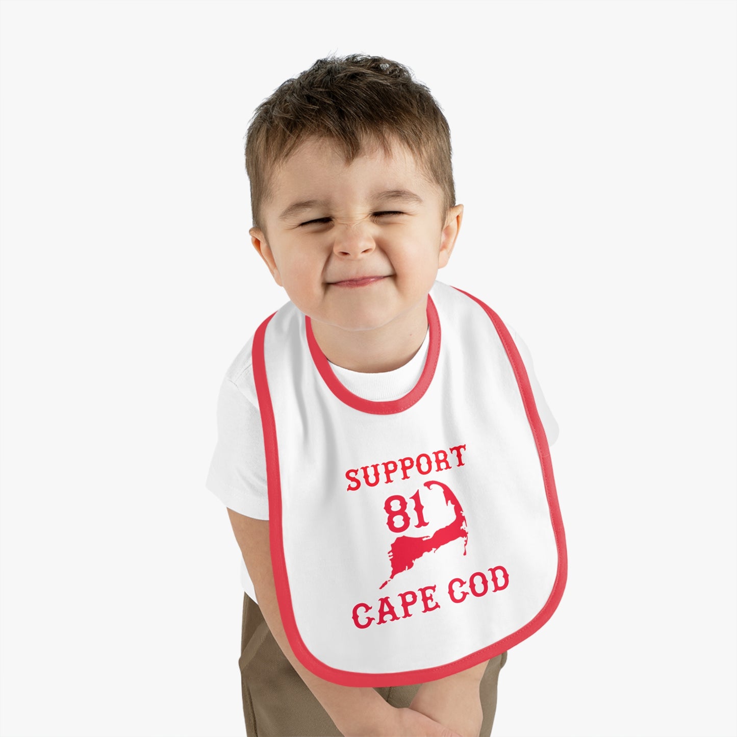 Cape Cod Support Bib - Baby Jersey Bib with Contrast Trim