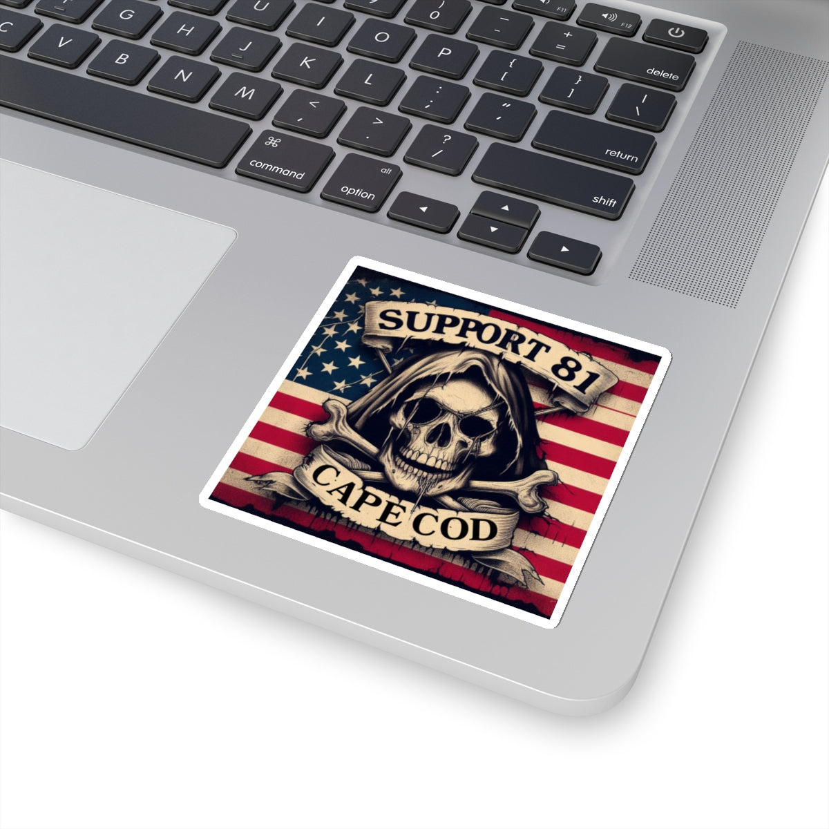 Support 81 Cape Cod American Skull & Bones Sticker