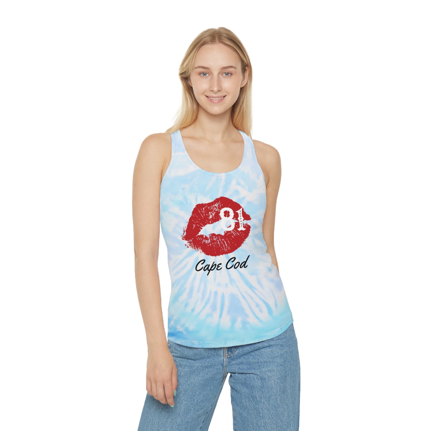 Support 81 Cape Cod Kiss Tie Dye Racerback Tank Top